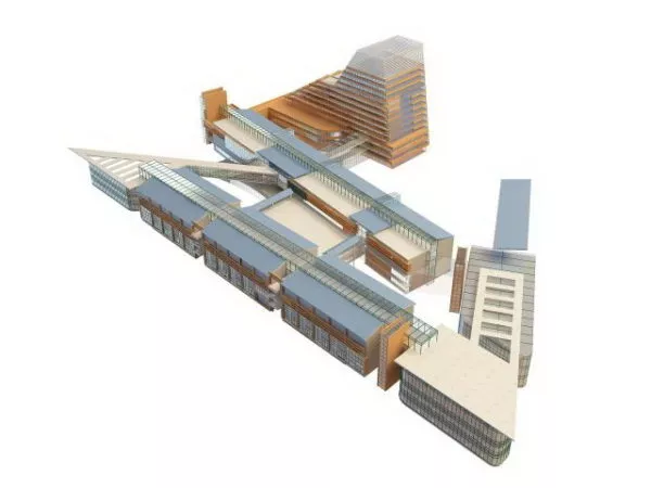 Commercial-residential Complex 3d model Commercial-residential Complex 3d model