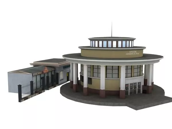 Railways Station Building 3d model