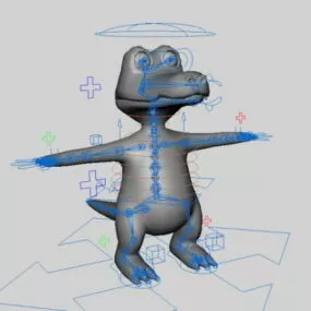 Cute Crocodile Rig 3d model