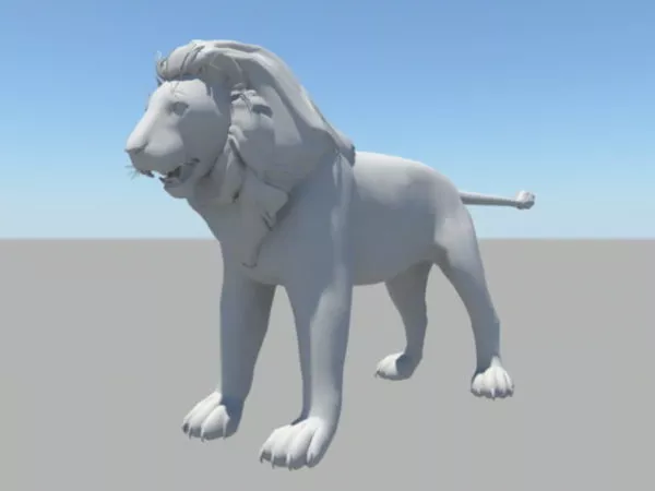 Lion Statue Laying Pose 3d model
