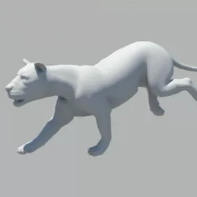 Animated Lion Rig 3d model