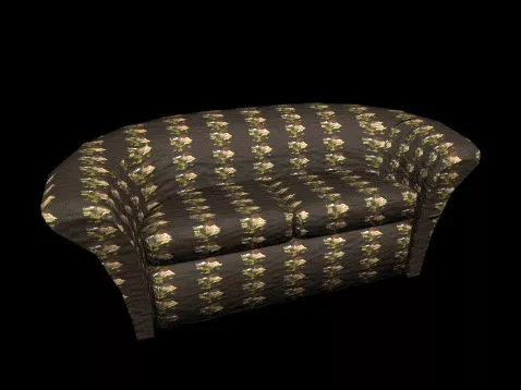 Dark Green Leather Loveseat Sofa 3d model