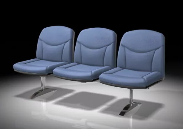 Blue Waiting Room Chairs 3d model Blue Waiting Room Chairs 3d model