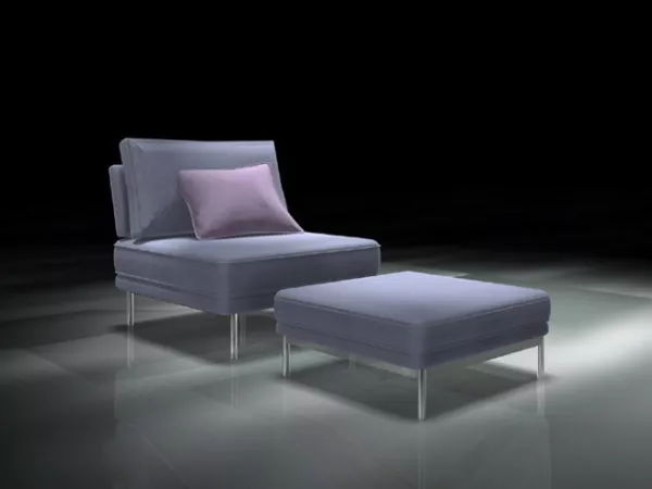 Modern Accent Chair With Ottoman 3d model Modern Accent Chair With Ottoman 3d model