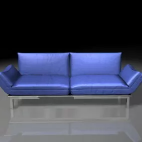 Blue Loveseat Couch 3d model
