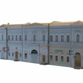 Apartment Building Vintage Residential 3d model