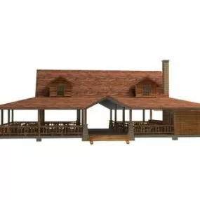 Farm House With Terrace 3d model