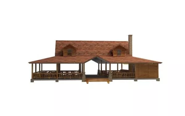Terraced With Plant On Street 3d model