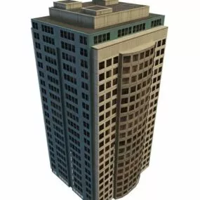 Tall Modern Office Building 3d model