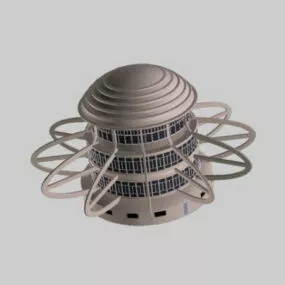 Modern Round Building 3d model