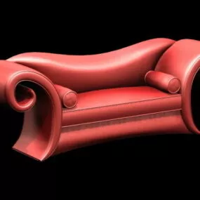 Antique Leather Loveseat 3d model