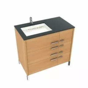 Wood Basin Cabinet 3d model