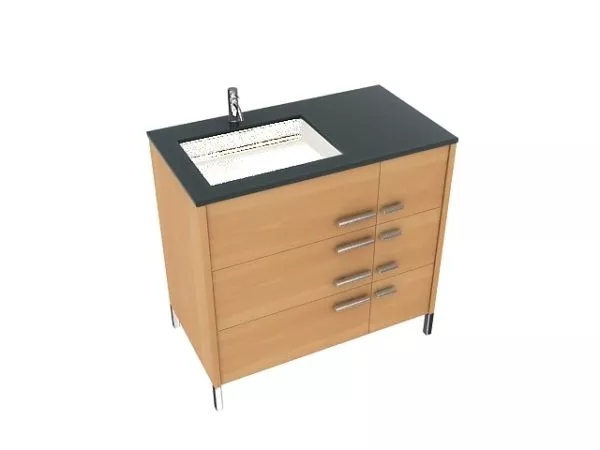 Wood Basin Cabinet 3d model Wood Basin Cabinet 3d model