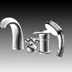 Bath Shower Faucets Set 3d model