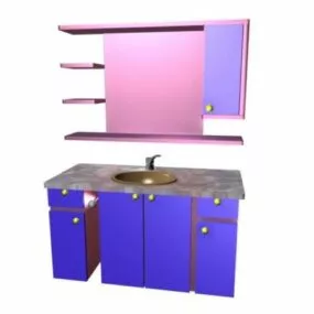 Bathroom Vanity With Wall Cabinet 3d model
