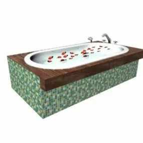 Mosaic Tiled Bathtub 3d model