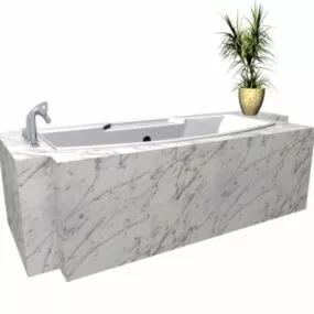 Granite Drop In Bathtub 3d model