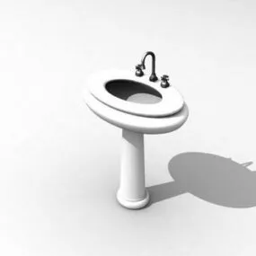 Wash Basin With Pedestal 3d model
