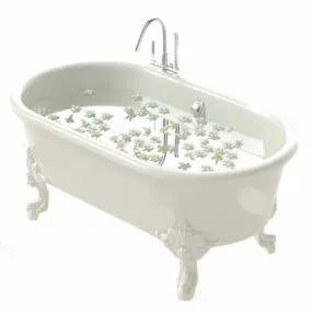 Clawfoot Tub With Faucet 3d model