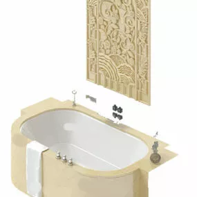 Marble Bathtub Design 3d model