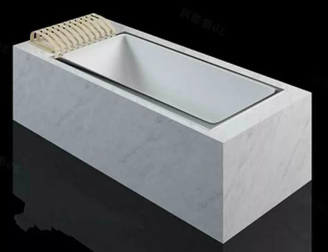 Drop-in Bathtub With Marble Surround 3d model Drop-in Bathtub With Marble Surround 3d model