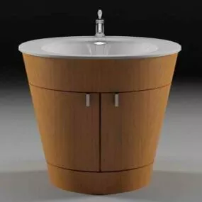 Wash Basin With Wood Surround 3d model