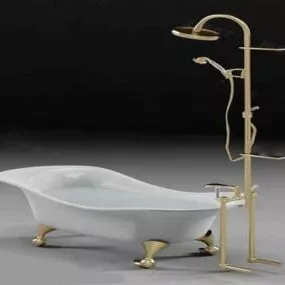 Bathtub With Shower 3d model