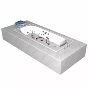 Marble Tiled Bathtub 3d model