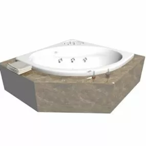 Corner Drop-in Bathtub 3d model