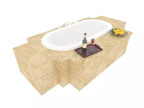 Drop In Tub With Marble Surround 3d model Drop In Tub With Marble Surround 3d model