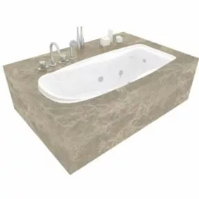 Marble Base Built In Bathtub 3d model