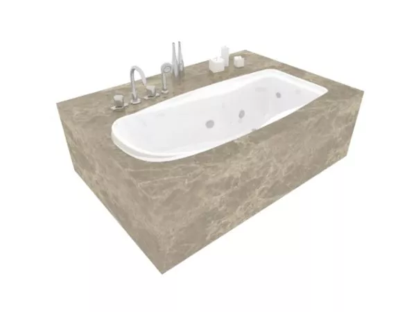 Square Bathtub Jacuzzi Style 3d model