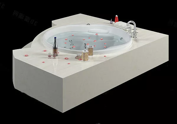 Large Corner Bathtub 3d model