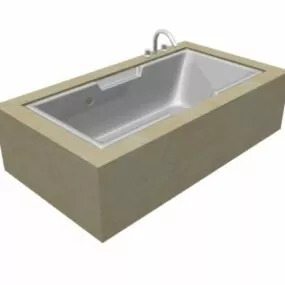Marble Built In Bathtub 3d model
