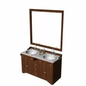 Double Sink Bath Vanity 3d model