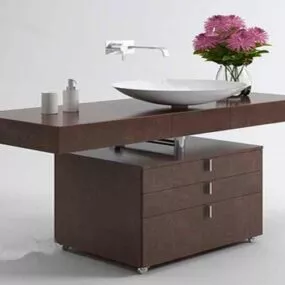 Bowl Vanity With Cabinet 3d model