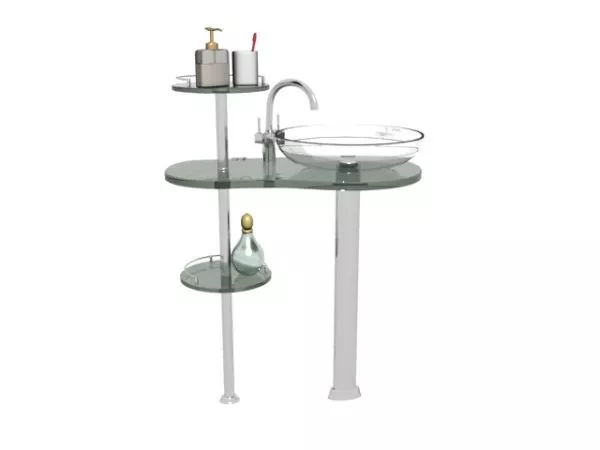Modern Bathroom Vanity White Color 3d model