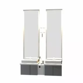 Double Sink White Vanity 3d model
