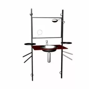 Stainless Steel Bath Vanity 3d model