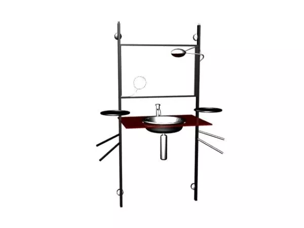 Stainless Steel Bath Vanity 3d model Stainless Steel Bath Vanity 3d model