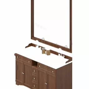 Double Sink Bathroom Vanity Units 3d model