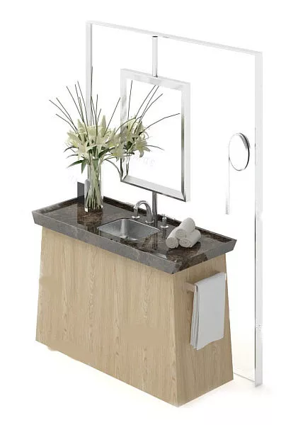 Bath Vanity With Shelf 3d model Bath Vanity With Shelf 3d model