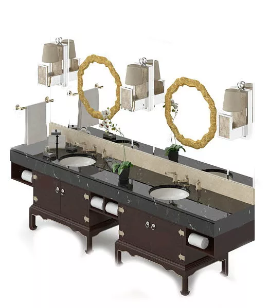 Dress Vanity With Drawers 3d model