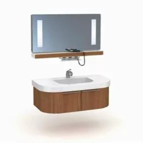 Bath Vanity Sink With Mirror 3d model