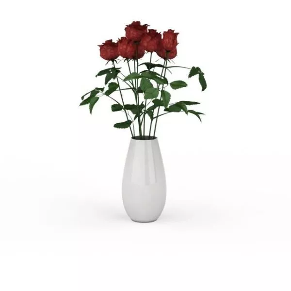 Red Roses In Vase 3d model Red Roses In Vase 3d model