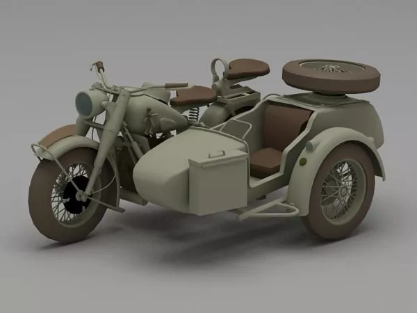 Three Wheel Motorcycle 3d model Three Wheel Motorcycle 3d model