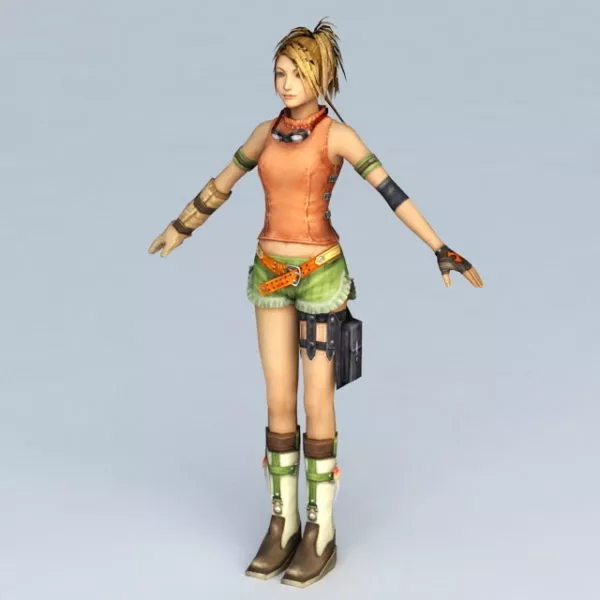 Final Fantasy Female Character 3d model Final Fantasy Female Character 3d model