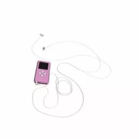 Mp3 Player With Earbuds 3d model