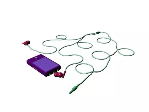 Old Wire Earphones 3d model