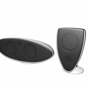 Oval Bookshelf Speakers 3d model